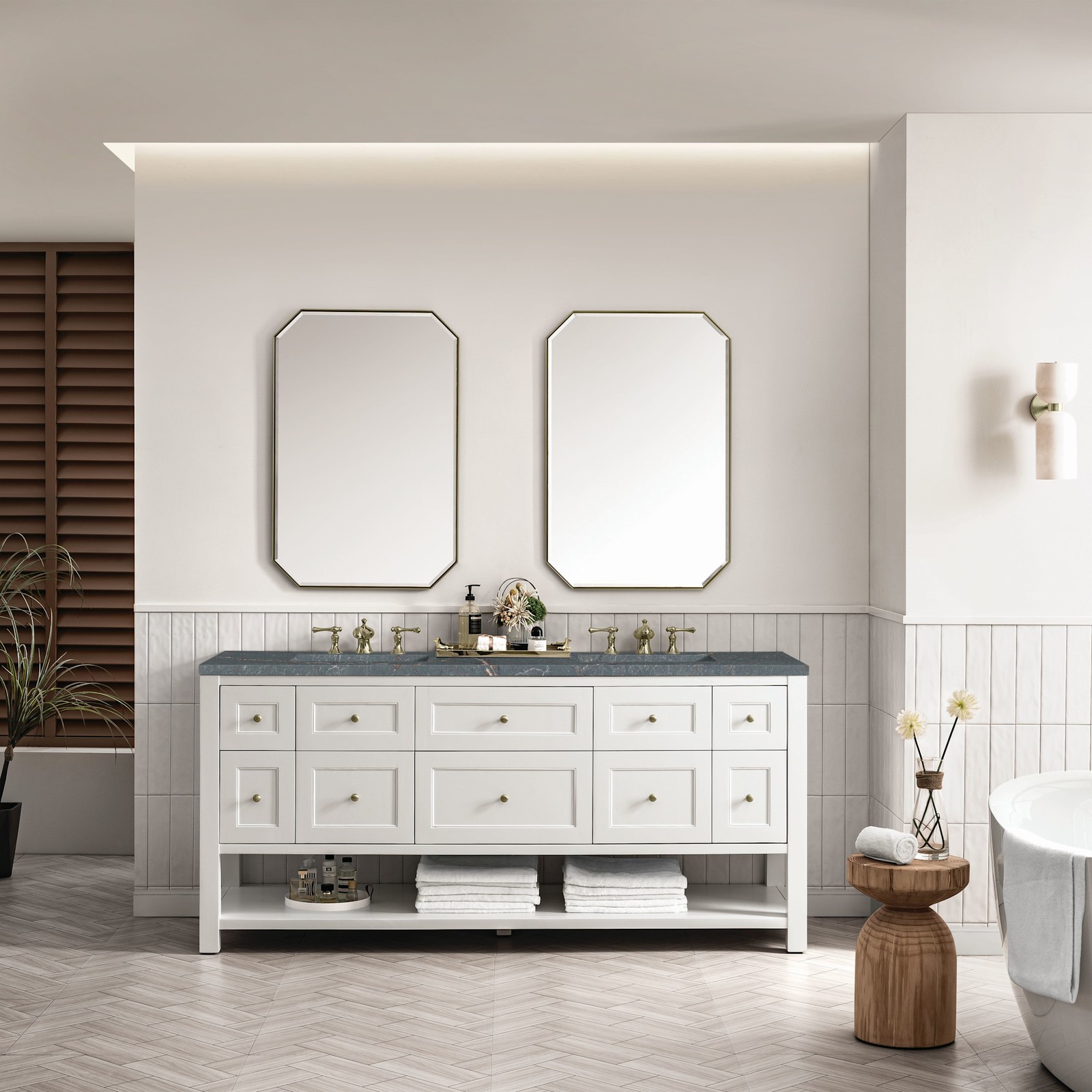James Martin Vanities 330-V72-FPBL Breckenridge 72″ – Light Natural Oak
