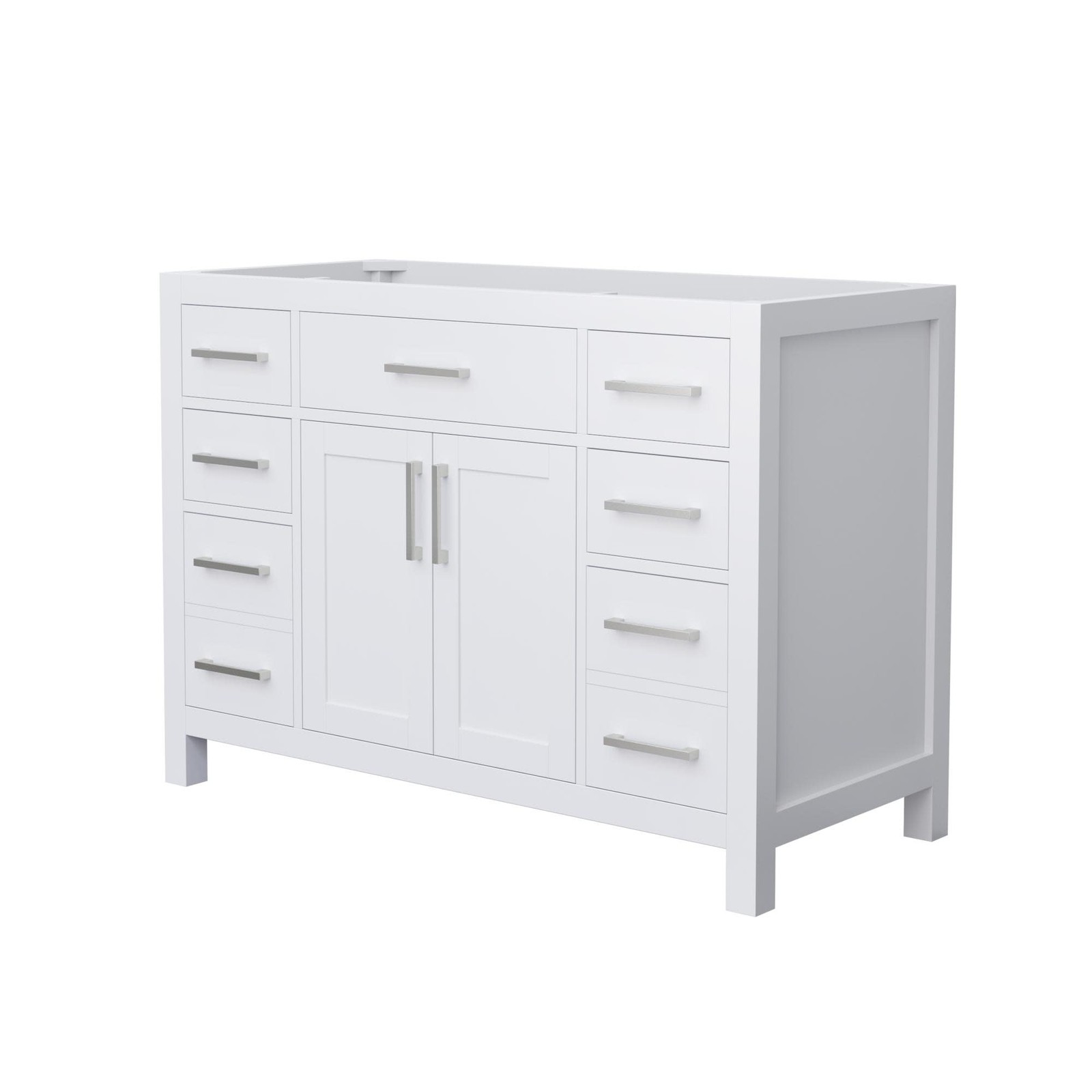 Wyndham Collection WCG242448S-CX-MXX Beckett 48″ Single – White / Brushed Nickel