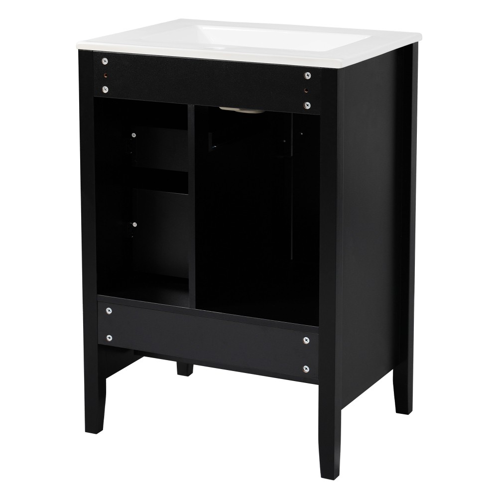 24 inch Bathroom Vanity with Sink, One Cabinet with Soft-closing Door