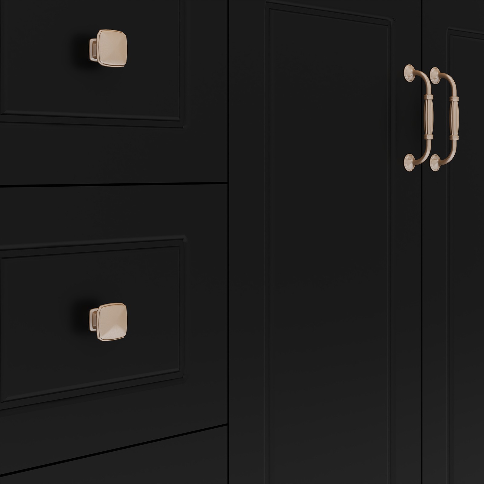 60″ Freestanding Bathroom Vanity Soft-Close 4 Doors 3 Drawers Matte Black Faucet