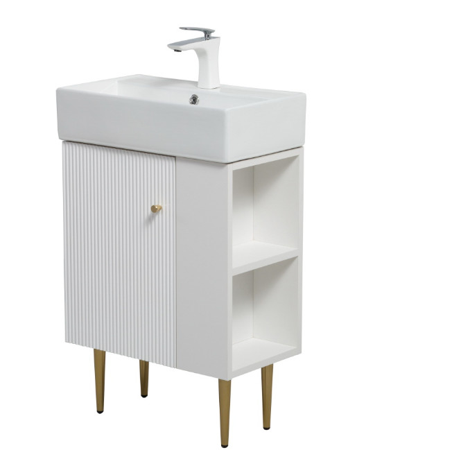 21.6″ Vanity Base Only – Open Shelf on the Right – White (24V06-21WHR)