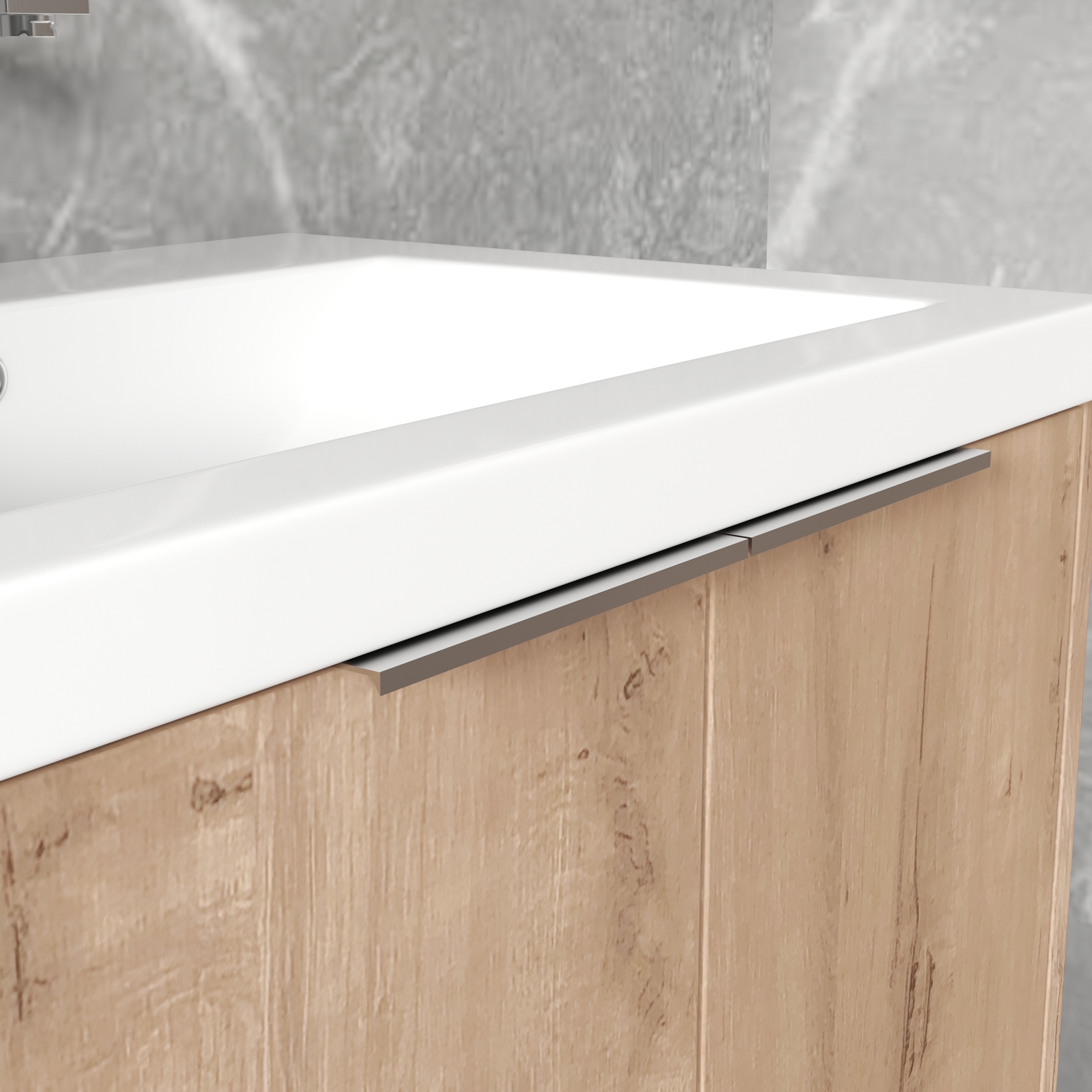 24 Inch Plywood Floating Wall-Mounted Vanity Bathroom with Sink and Side Cabinet