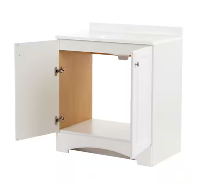 Glacier Bay 31″ Single-Sink Vanity – White with White Cultured Marble Top