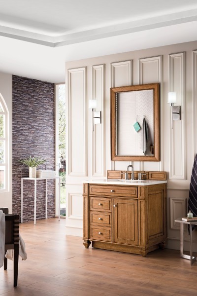 36″ James Martin Bristol 157-V36-SBR-3WZ Vanity Cabinet White Zeus Silestone Top