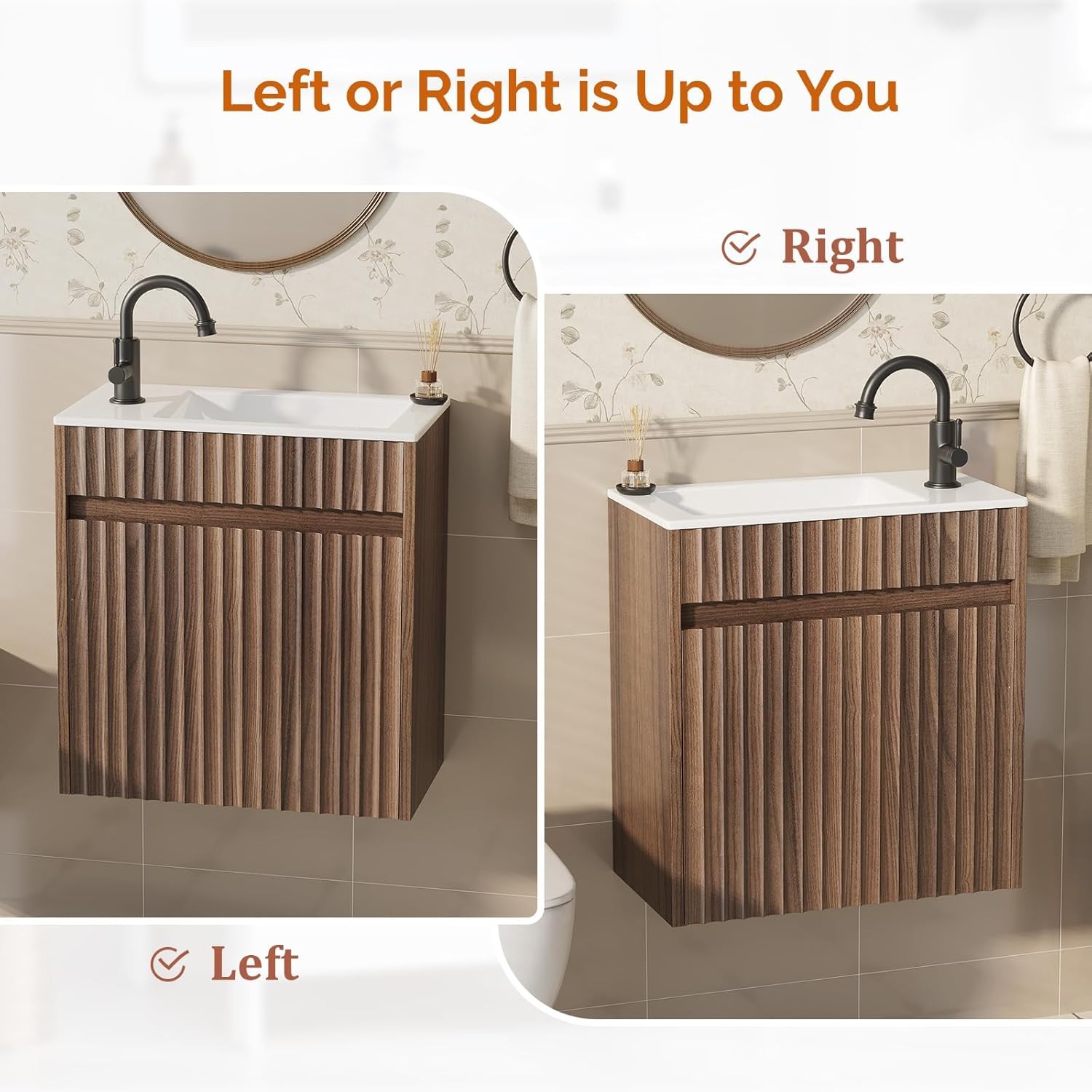 High-Fired Ceramic Vanity Top Sink 18″ – Single Faucet Hole Chip/Stain Resistant