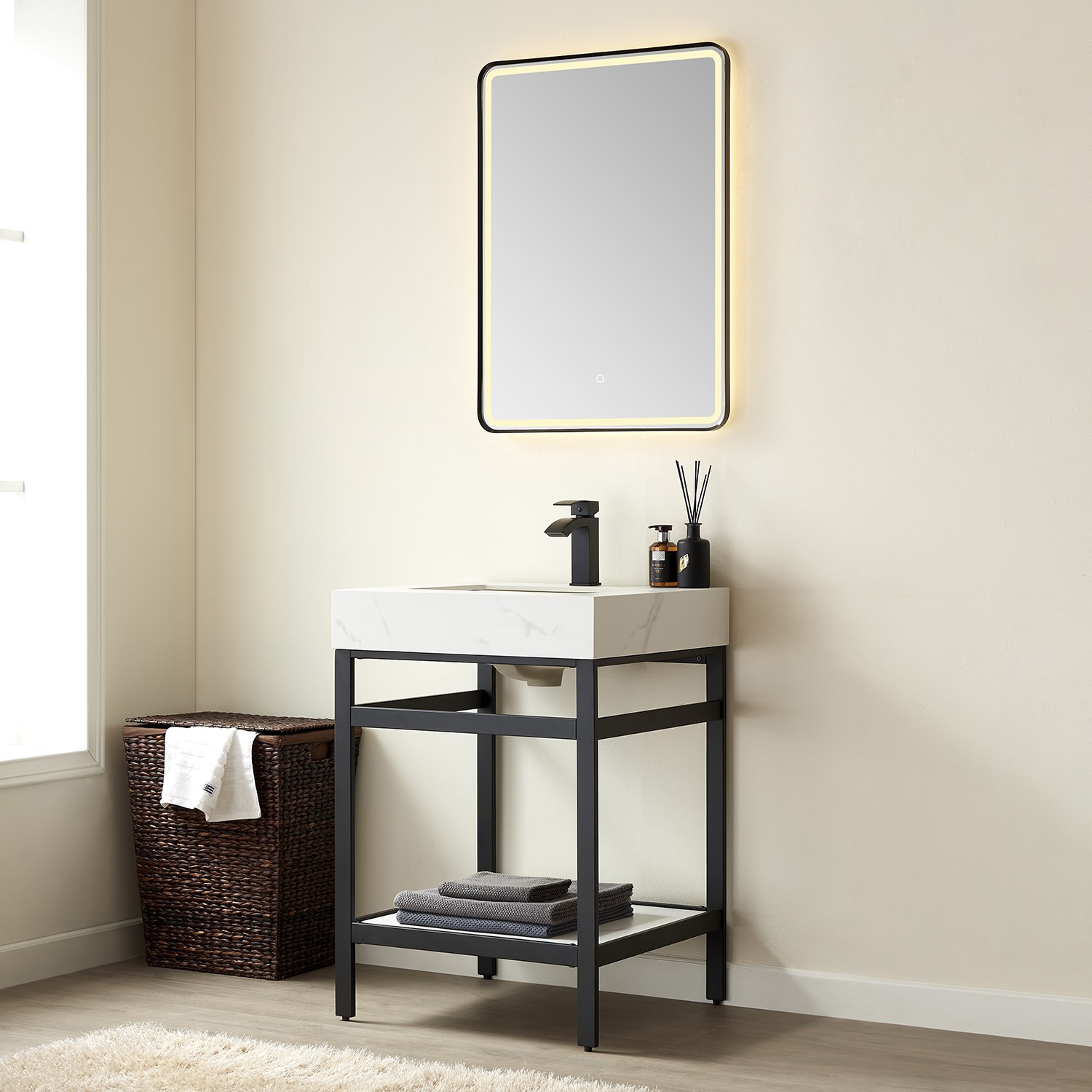Miseno MV702524-NM Funes 24″ – Brushed Gold / Gray
