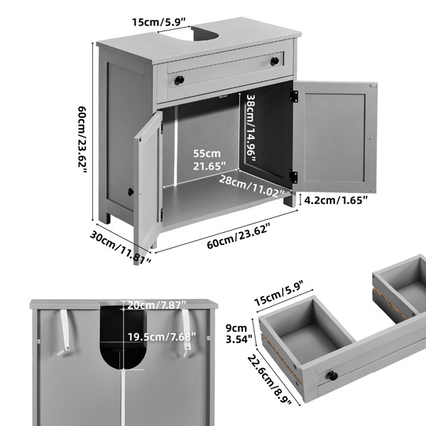Freestanding Bathroom Under Sink Cabinet Gray For Bathroom Laundry Room