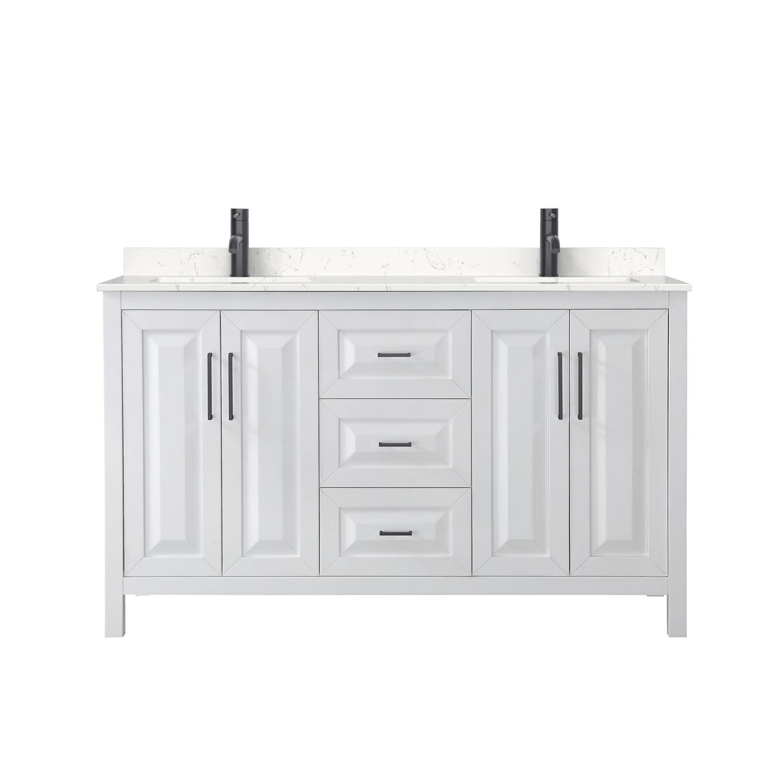 Wyndham Collection WCV252560D-VCA-MXX Daria 60″ – Dark Gray / White Cultured