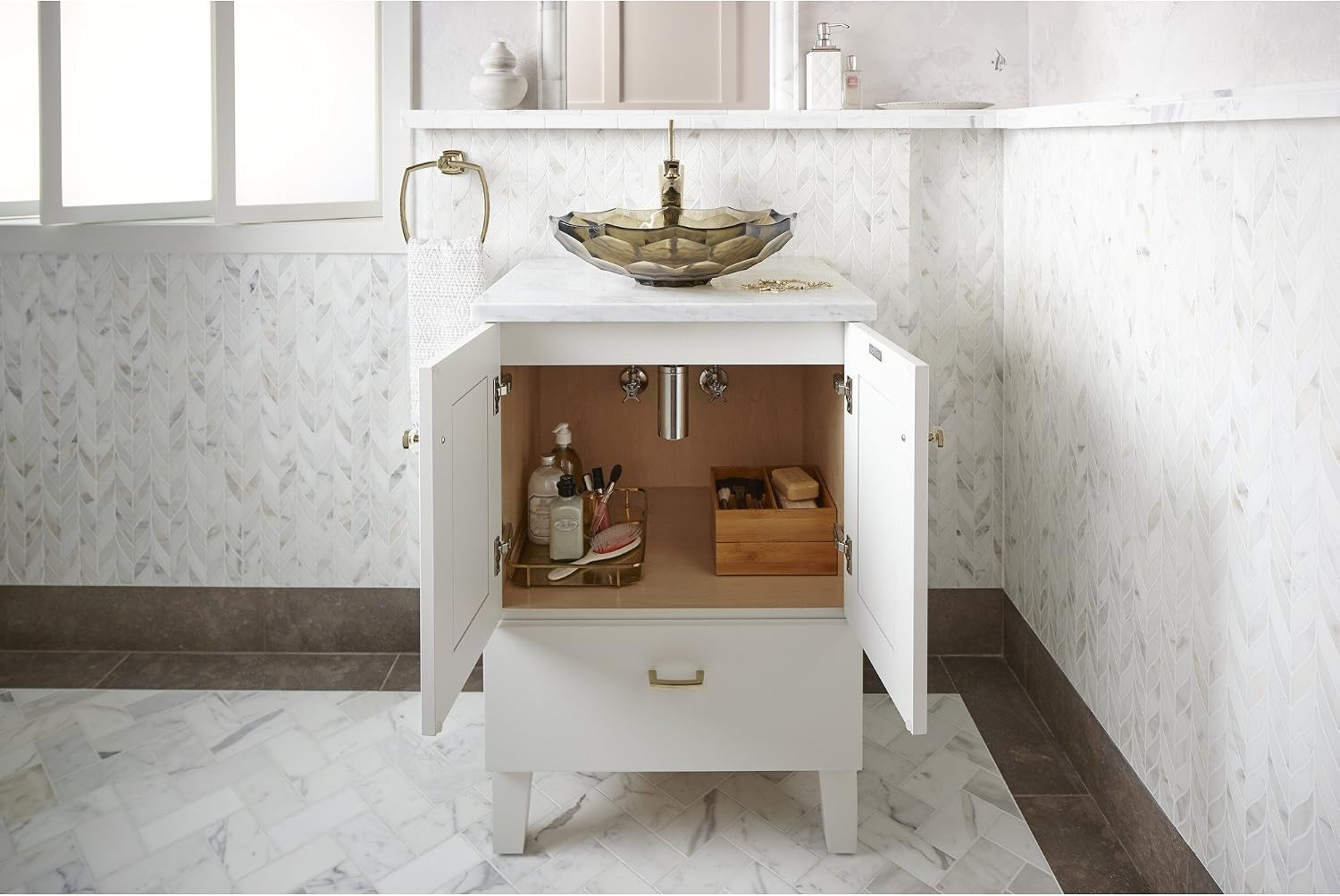 KOHLER 99682-1WS General Storage Package for Tailored Vanities, Bamboo