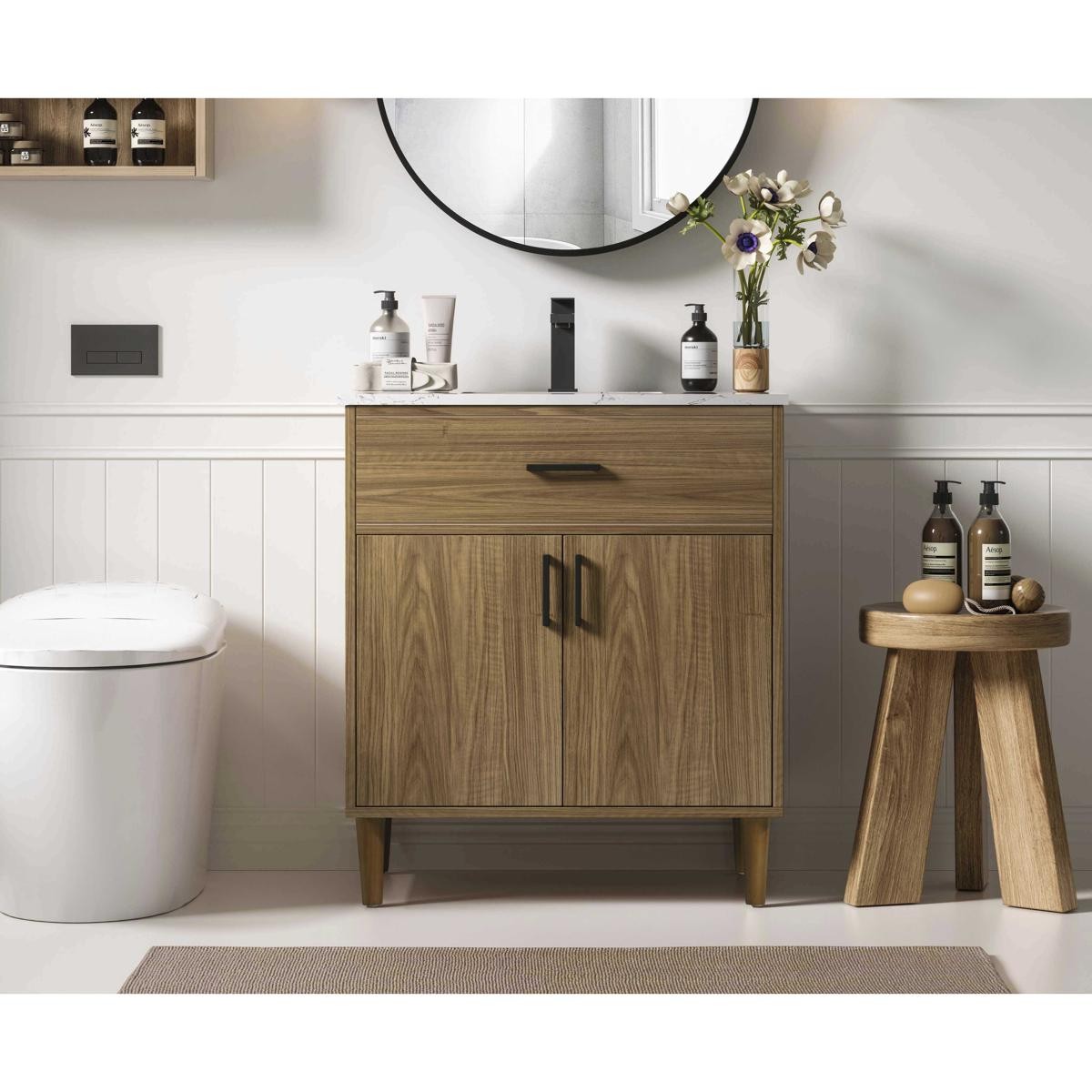 Elegant Lighting VF25030WB Chandler Vanity Walnut Brown