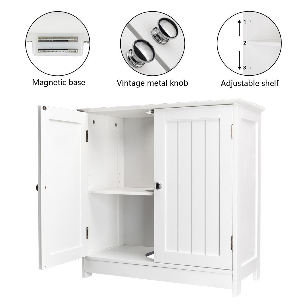Under Sink Vanity Cabinet Bathroom Double Door Shelf Cupboard Basin Organizer