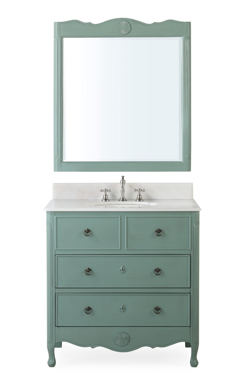 34 inch Cottage look Blue Daleville Bathroom Sink vanity HF081Y – Local Pick up