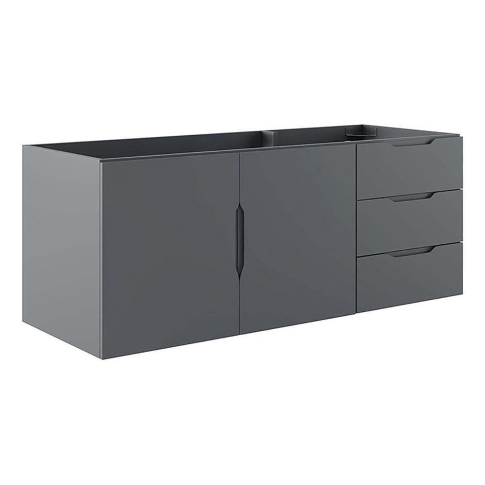 Modway Vitality 47″ MDF and Particleboard Bathroom Vanity Cabinet in Gray