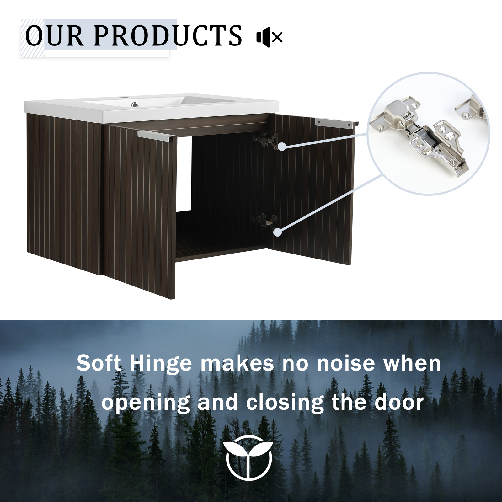 72″ Wooden Floating Bathroom Vanity with Dual Sink Basin Doors /Storage Shelves
