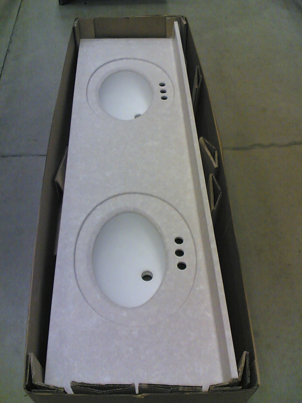 NEW: Elegant Cultured GRANITE Bathroom VANITY TOP + Double-Bowl Sinks (73 x 22)