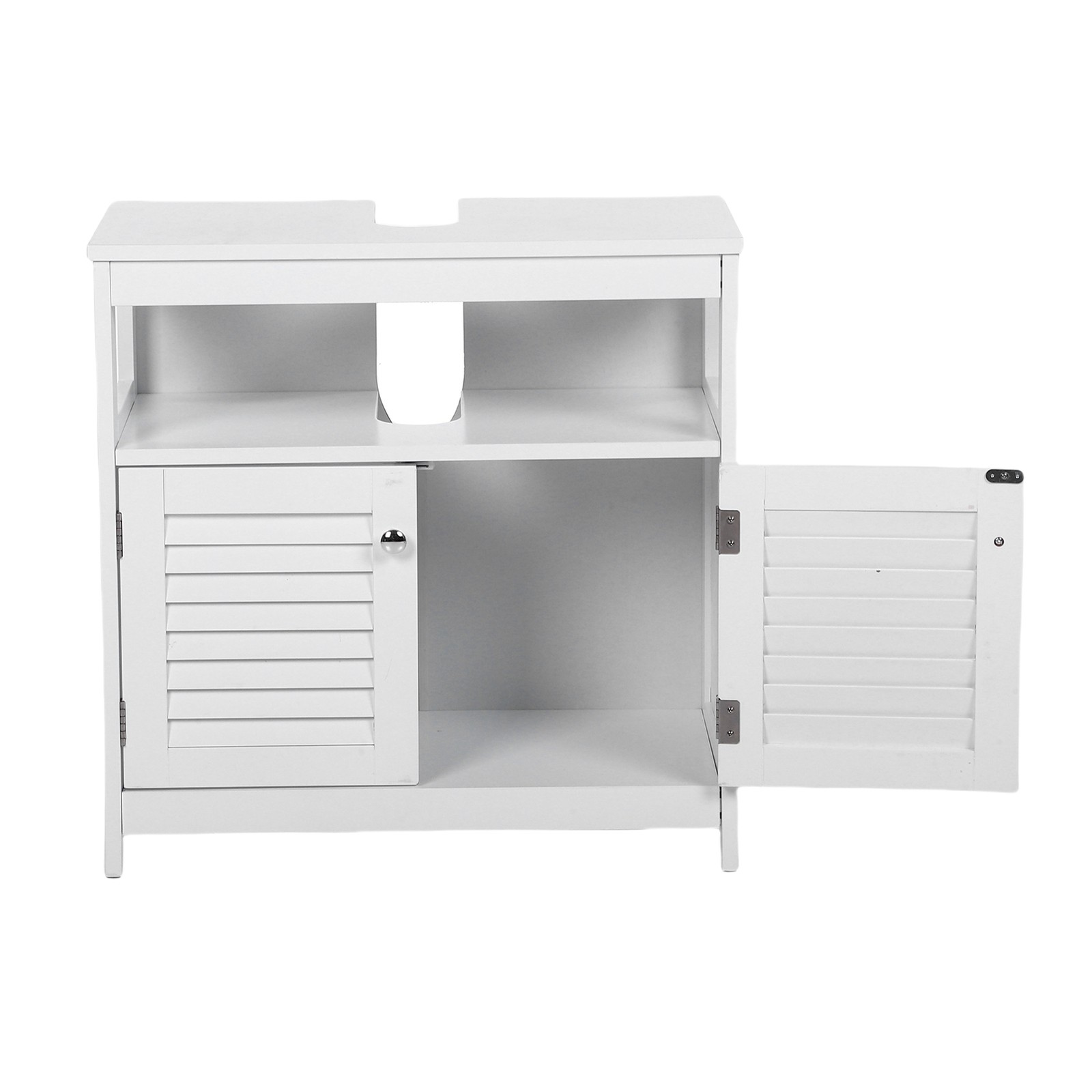 Bathroom Vessel Sink Vanity Under Sink Storage Cabinet With 2 Doors Open Shelf