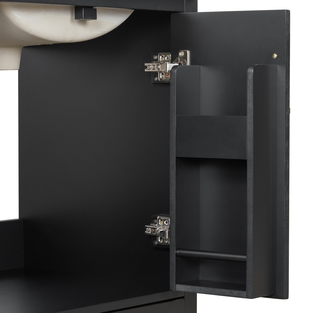 24″Bathroom Vanity with Sink, MDF Cabinet with Solid Wood Frame 1 Divided Drawer