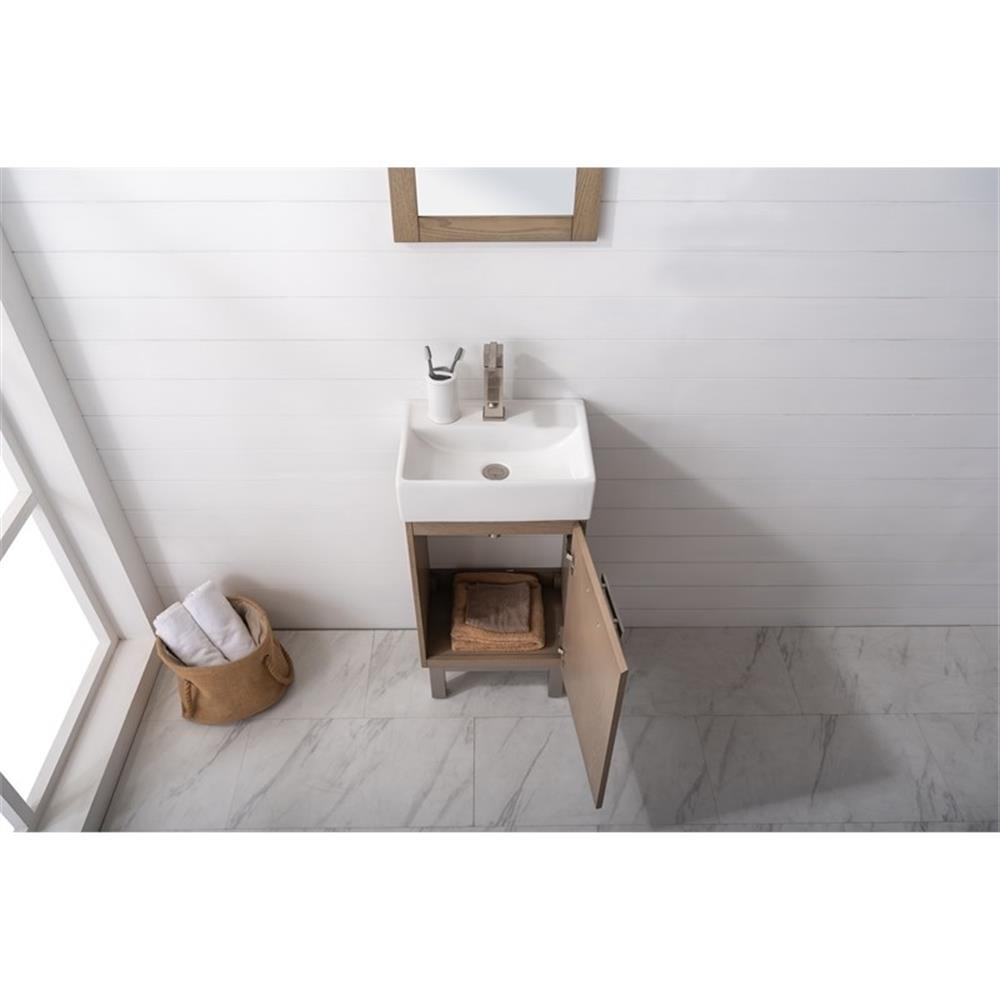 Design Element Stella 16.5″ Wood Single Sink Vanity in Oak