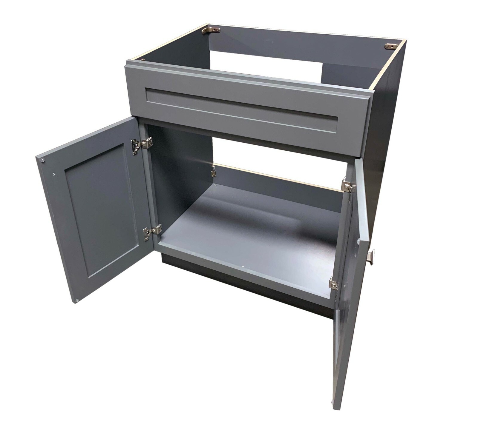 30″ Grey Shaker Single Bathroom Vanity Base Cabinet 30″ W x 21″ D x 34.5″H