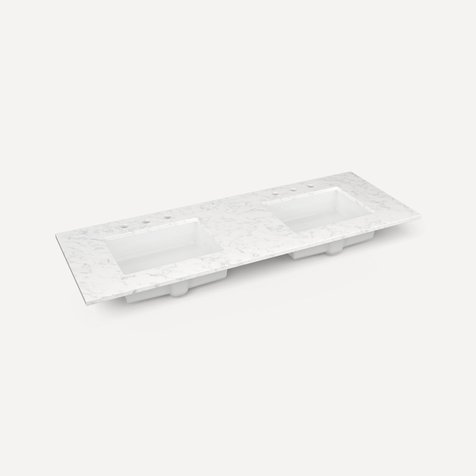 Robern TB61UDO-8D2 61″ Quartz Vanity Top for Widespread Faucet – Lyra