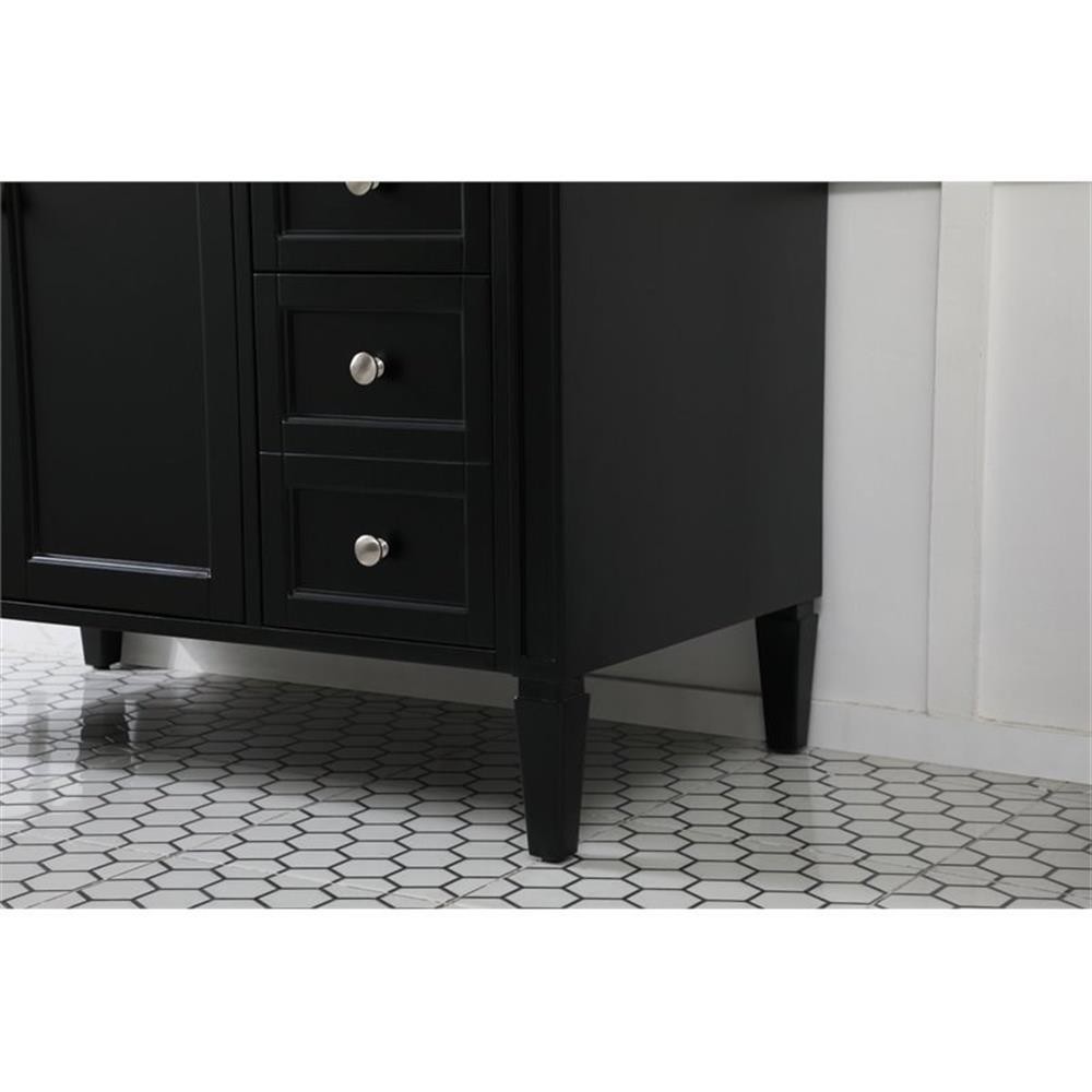Elegant Decor Park Avenue 42″ Metal MDF Marble Single Bathroom Vanity in Black