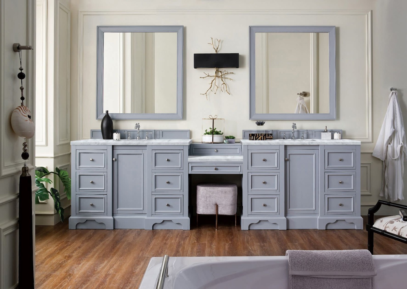 James Martin Vanities 825-V118-DU-CAR De Soto 118″ Double Basin – White