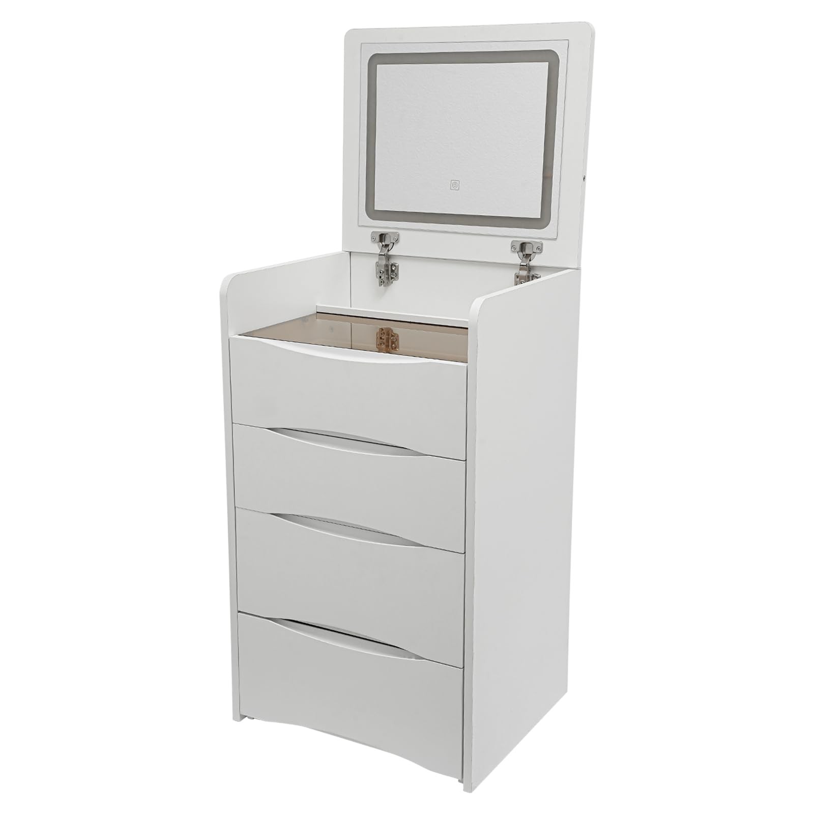 Vanity Desk Lighted Mirror Makeup Table Stool 3 Drawers Bedroom 3-Color Lighting