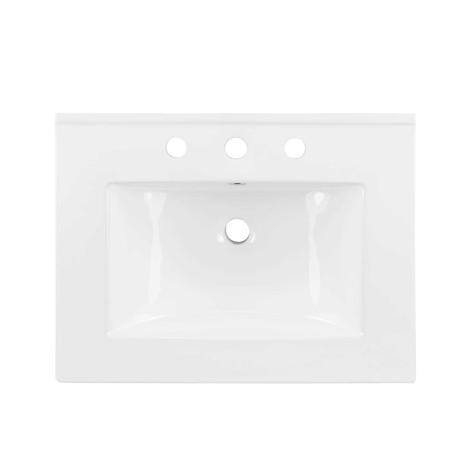 Modway Cayman Modern 24″ Bathroom Sink in White With Rectangular Basin