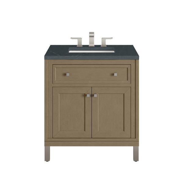 30″ James Martin Chicago 503-V30-WLW-3CSP Vanity Cabinet Charcoal Soapstone Top