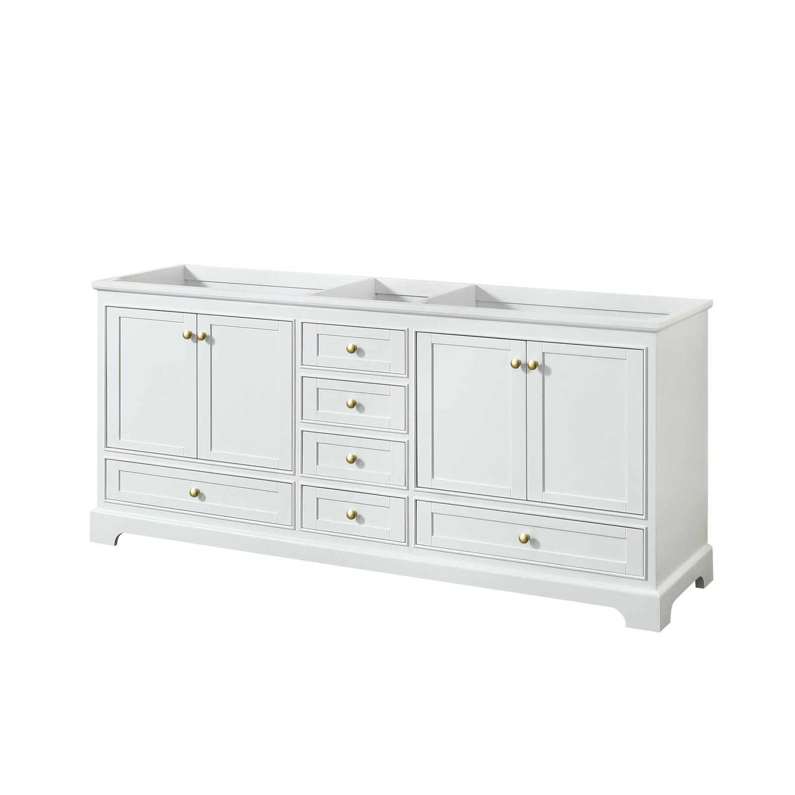 Wyndham Collection WCS202080DCXSXXMXX Deborah 79″ Double – White / Brushed Gold