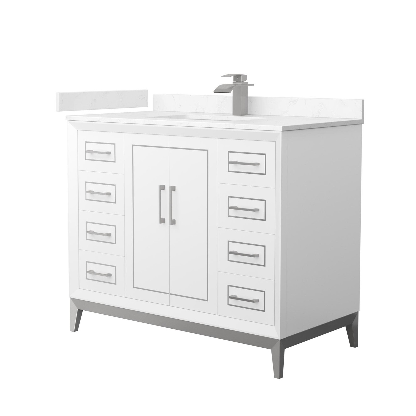 Wyndham Collection WCH515142S-VCA-UNSMXX Marlena 42″ – White / Carrara Cultured