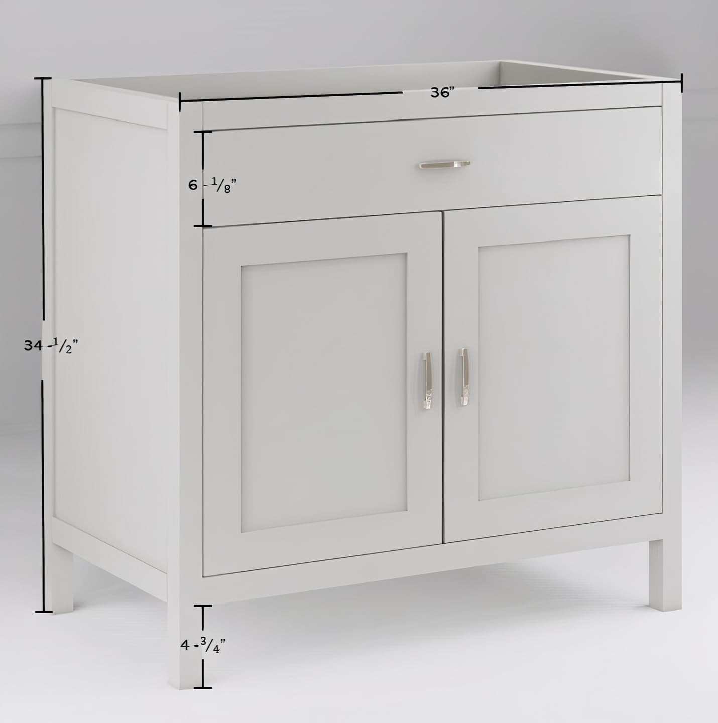 Light Grey Freestanding Bath Vanity with Tip-Out Drawer, 24″/30″/36″ W