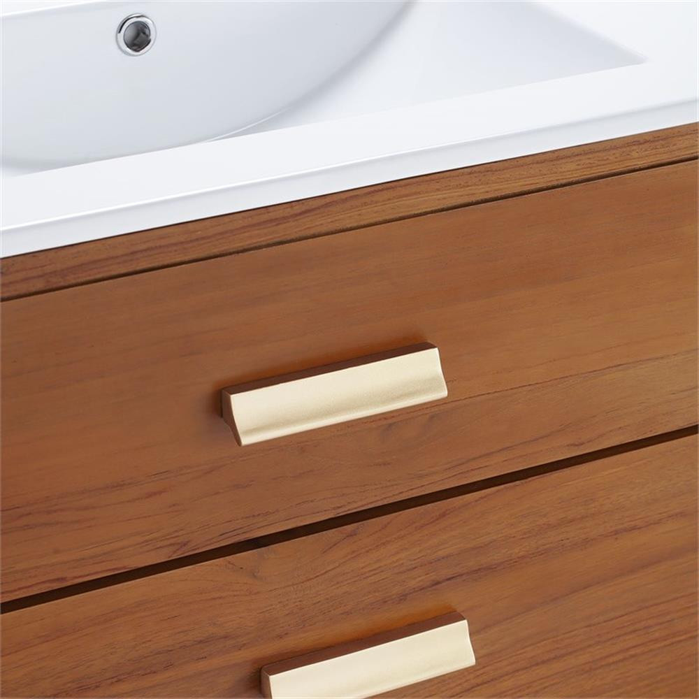 Modway Cassia 36″ Modern Wood & Ceramic Bathroom Vanity in Natural/White