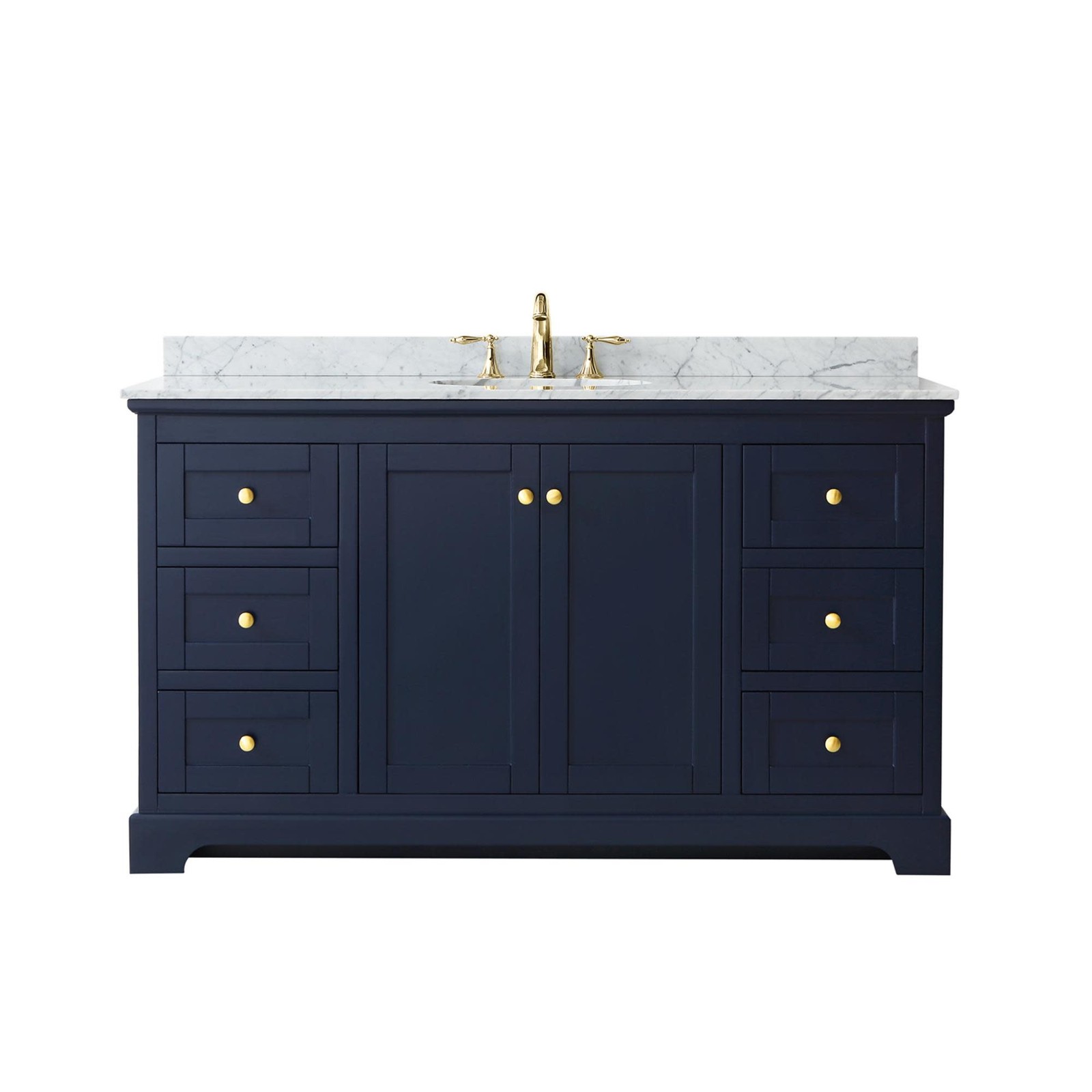 Wyndham Collection WCV232360SCMUNOMXX Avery 60″ – Dark Gray / White Carrara