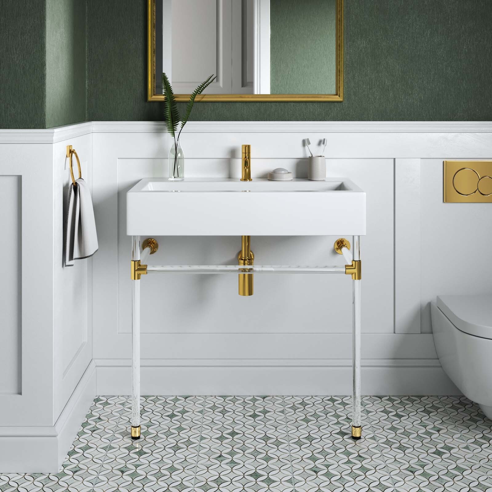 Modway Redeem 32″ Wall-Mount Acrylic Bathroom Vanity