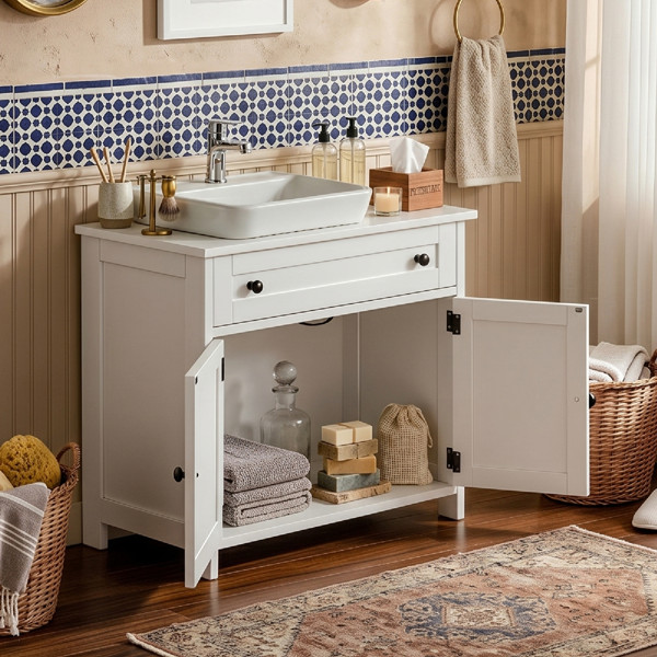 Freestanding Bathroom Under Sink Cabinet White For Bathroom Laundry Room