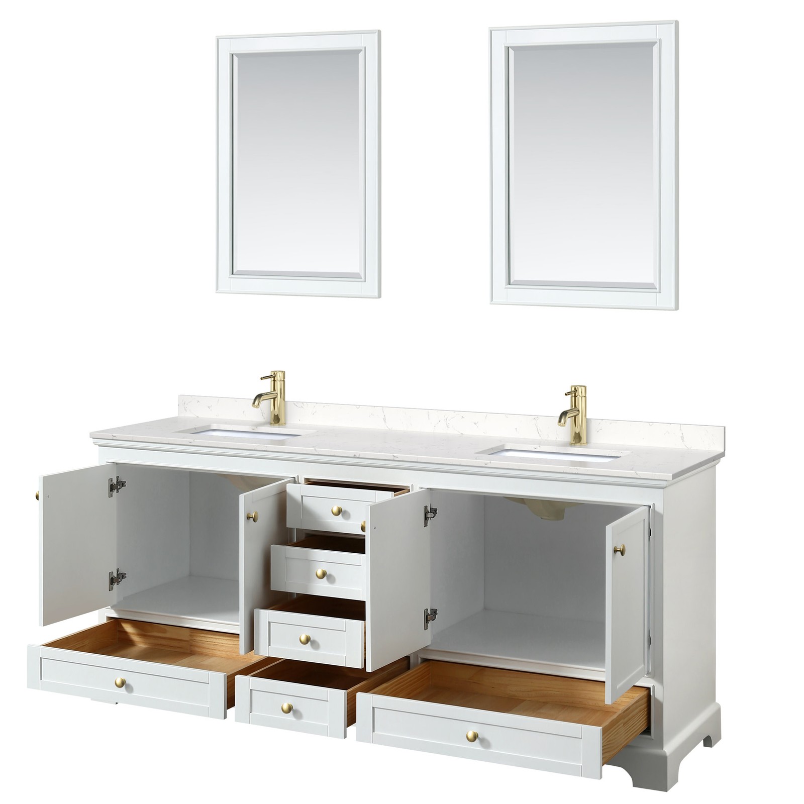 Wyndham Collection WCS202080DCMUNOM24 Deborah 80″ – White / Carrara Cultured