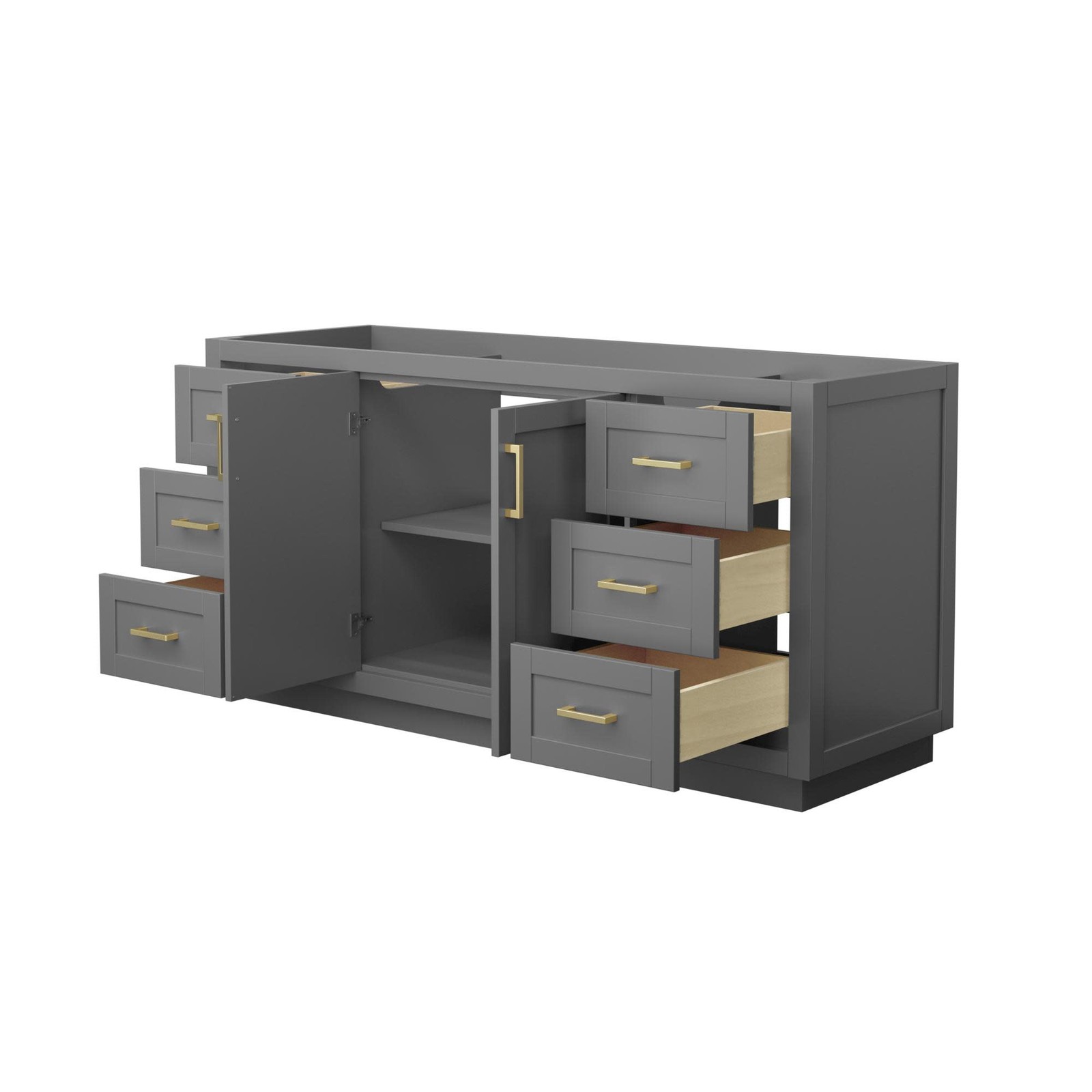 Wyndham Collection WCF2929-66S-CX-MXX Miranda 66″ Single – White / Brushed Gold