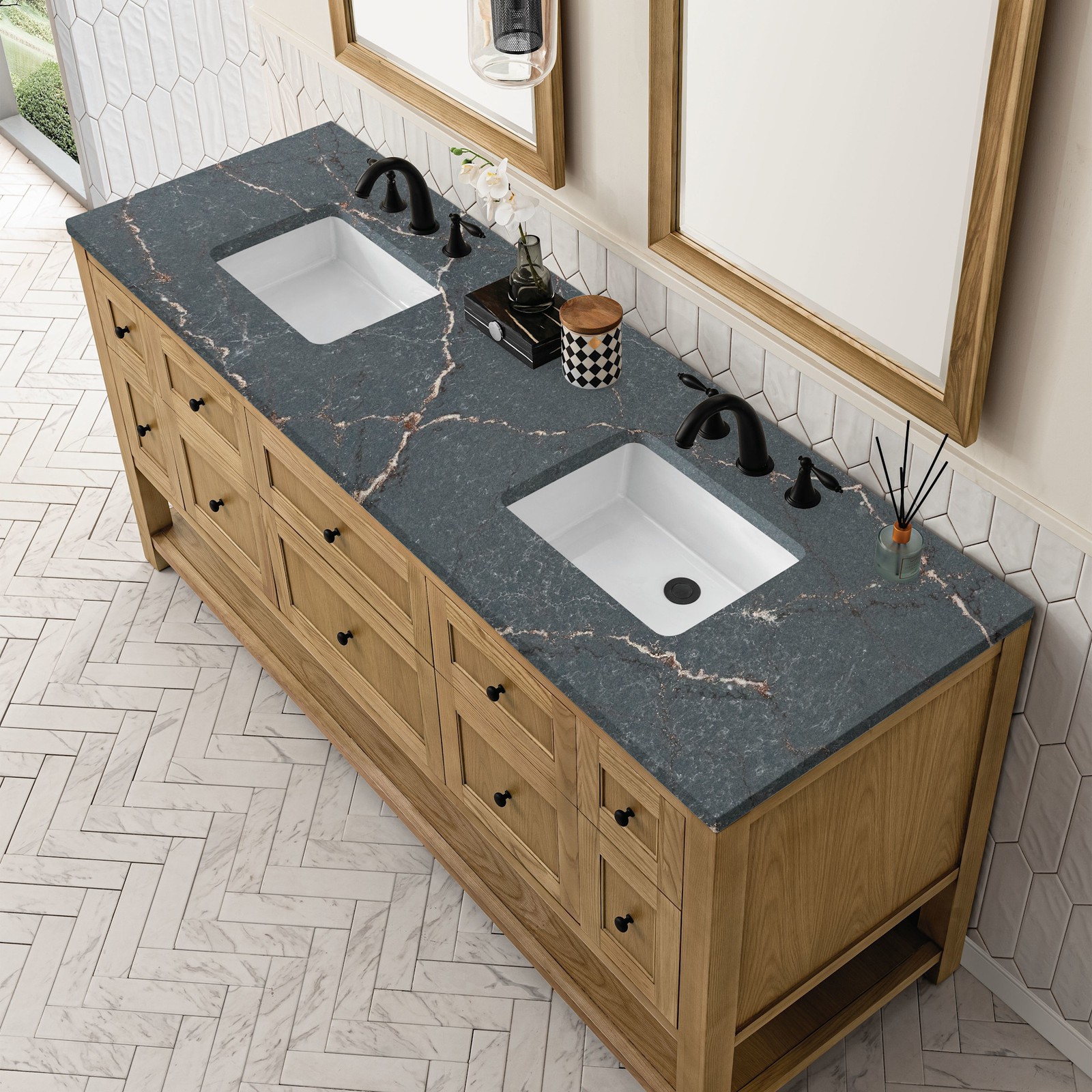 James Martin Vanities 330-V72-FPBL Breckenridge 72″ – Light Natural Oak