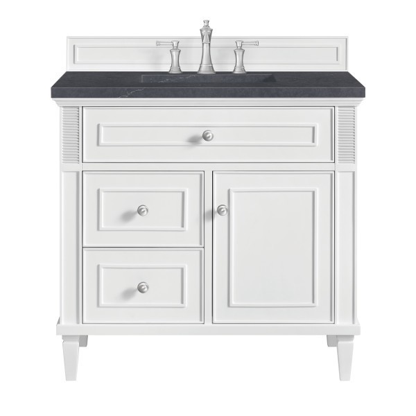 36″ James Martin Lorelai 424-V36-BW-3CSP Vanity Cabinet Charcoal Soapstone Top
