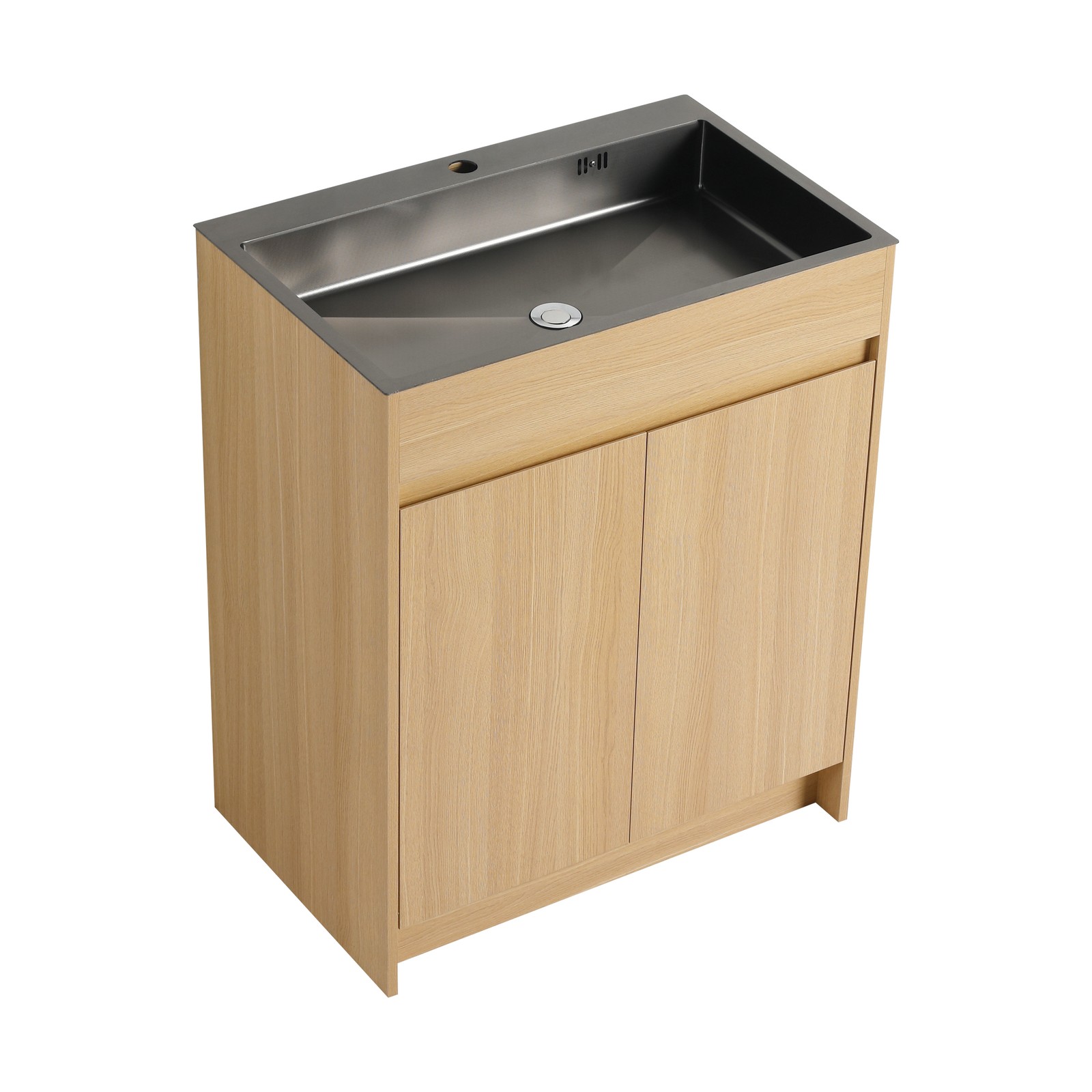 28″ Freestanding Bathroom Vanity/Laundry Utility Cabinet Stainless Steel Sink