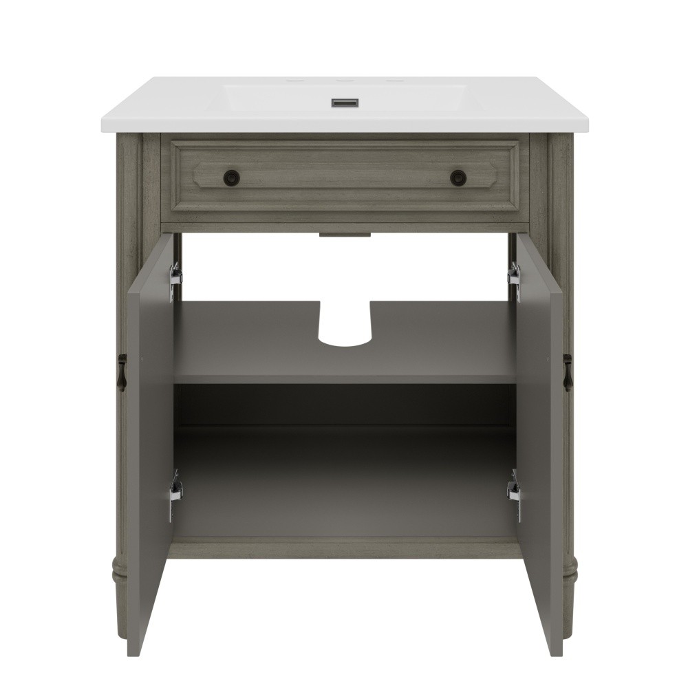 30In Bathroom Vanity with Sink Rustic Bathroom Cabinet with Soft Close Doors