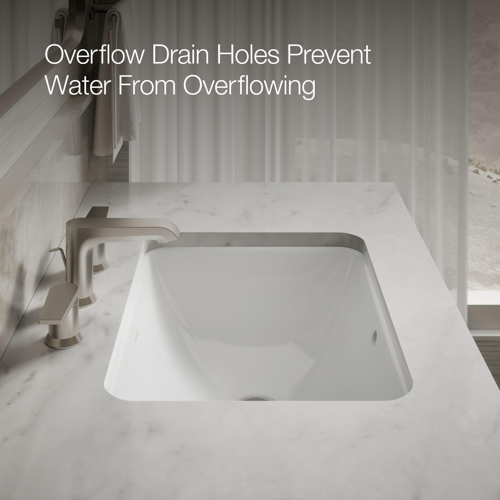 KOHLER 200000 Caxton Rectangle Undermount Bathroom Sink, Bathroom Vanity Sink…