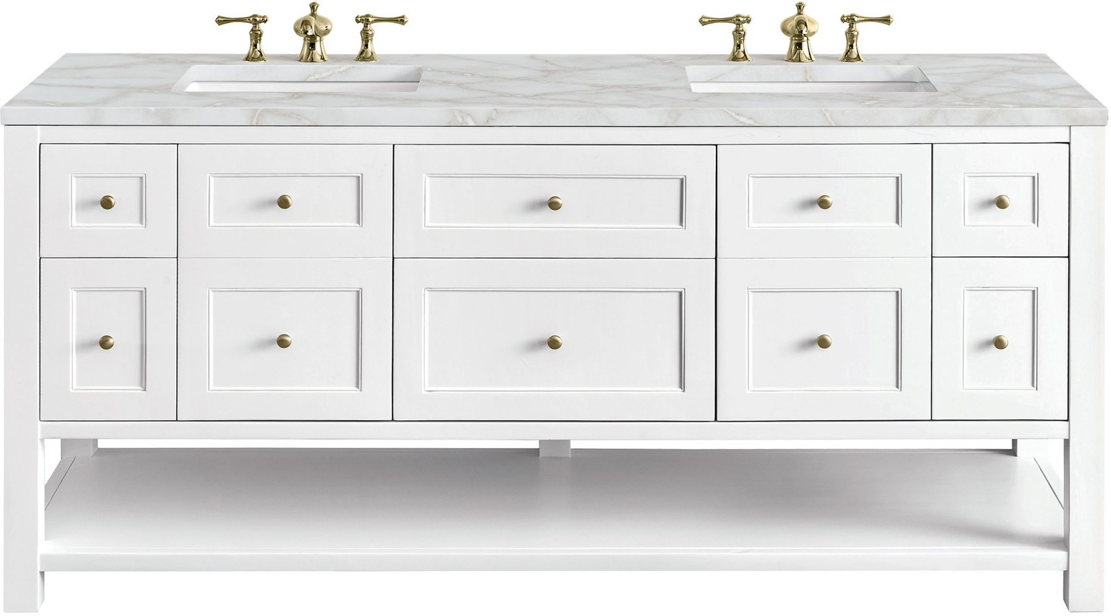 James Martin Vanities 330-V72-FVSL Breckenridge 72″ – White