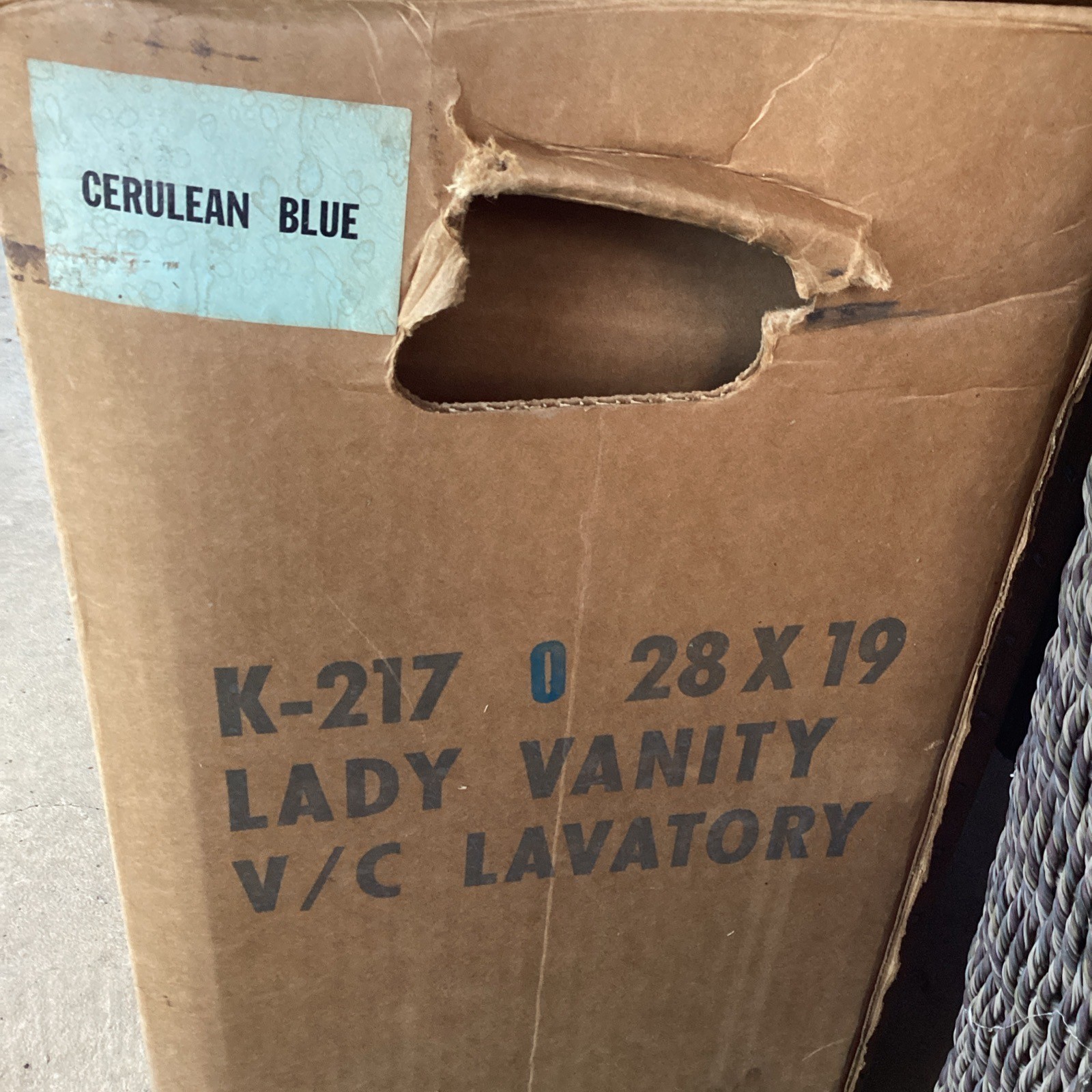 NEW Kohler K-2170 Lady Vanity 28″ Bathroom Sink, SIDE SPRAY HOLE, Cerulean Blue