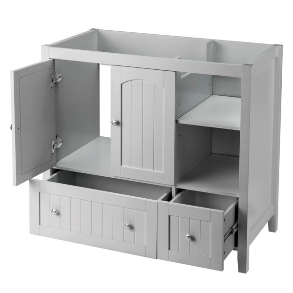 36 inch Bathroom Vanity Without Sink Wood Cabinet with 2 Doors & 2 Drawers