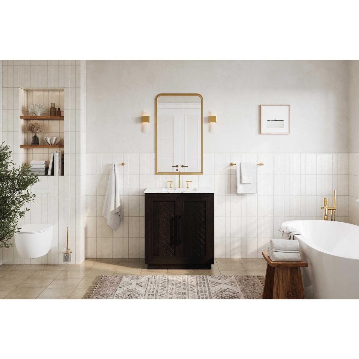 Elegant Lighting VF29030CO Chase Vanity Chocolate Oak