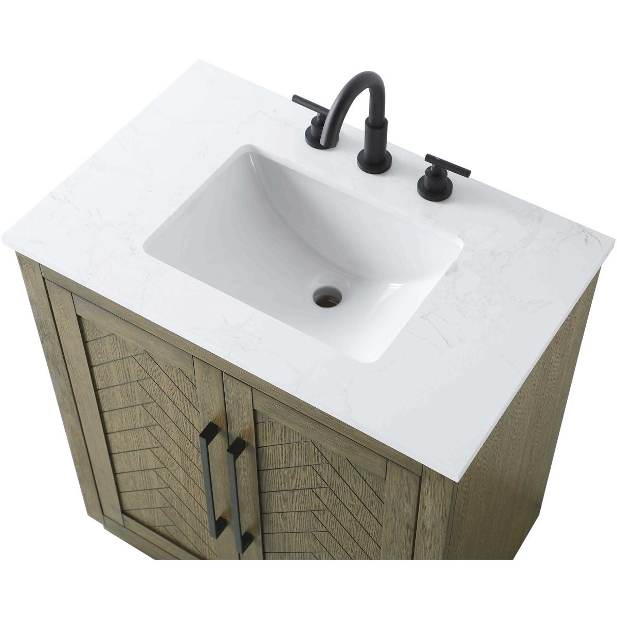 Elegant Lighting VF29030HO Chase 30 X 34 inch Hazel Oak Bathroom Vanity Cabinet