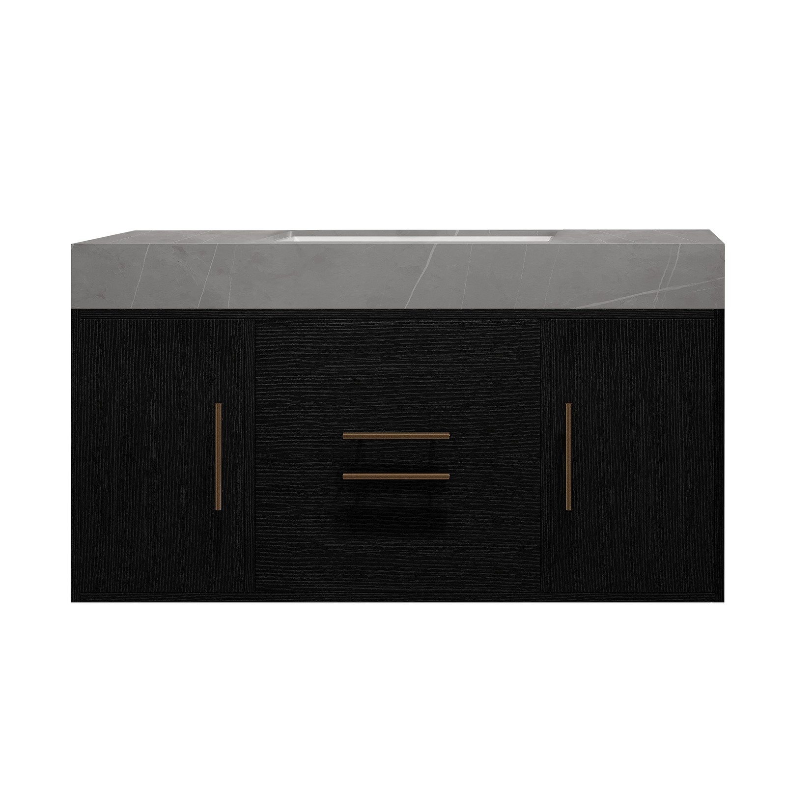 Floating Bathroom Vanity w/Faux Marble Top,Ceramic Sink, Wood Storage Cabinets