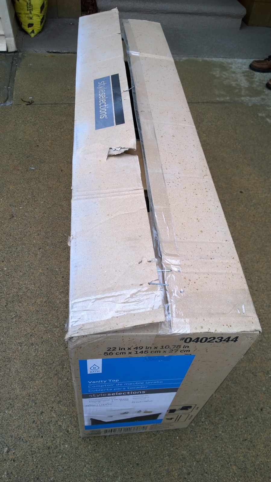 NIB Nice Bathroom White Cultured-Marble VANITY TOP + SINK 49″W x 22″H